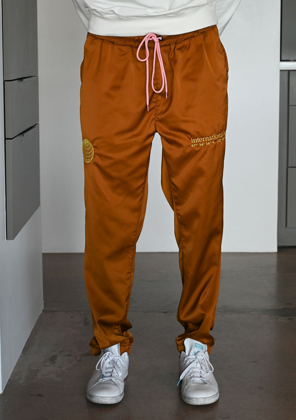 Embroidered Copper Track Pant