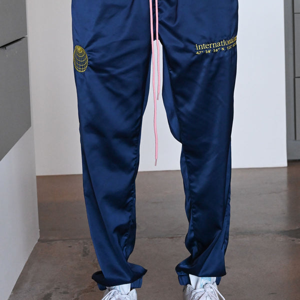 Embroidered Navy Track Pant – International News, Inc.